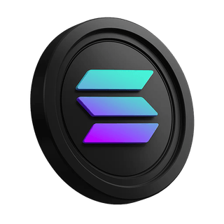 Graphic of the Solana SOL coin shown in the trading signup section